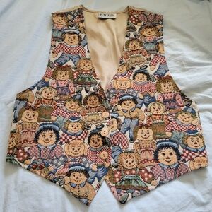 Facets | 80s Vintage Jacquard Knit Raggedy Ann Vest